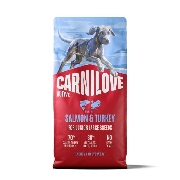 Carnilove Active Junior Large Breed Salmon & Turkey 12kg Dry Dog Food 1 Carnilove Active Junior Large Breed Salmon & Turkey 12kg Dry Dog Food