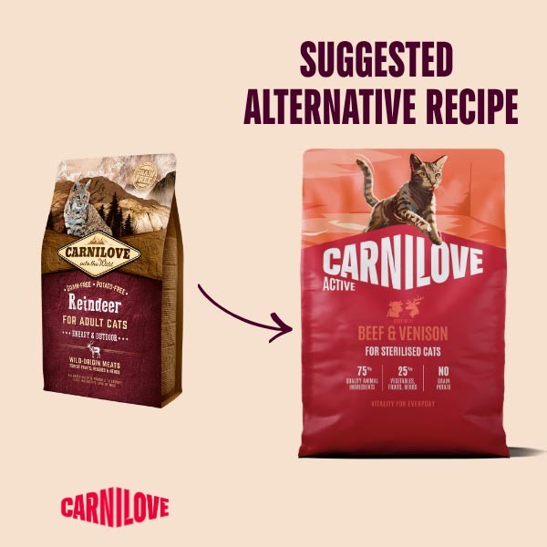 Carnilove Active Beef & Venison Adult 400g Dry Cat Food 2 Carnilove Active Beef & Venison Adult 400g Dry Cat Food - Image 2
