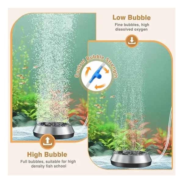 Hygger Aquarium Air Stone Diffuser Kit 9cm 2 Hygger Aquarium Air Stone Diffuser Kit 9cm - Image 2