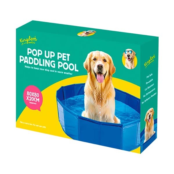 Kingdom Pop Up Pet Paddling Pool 80x21cm 1 Kingdom Pop Up Pet Paddling Pool 80x21cm