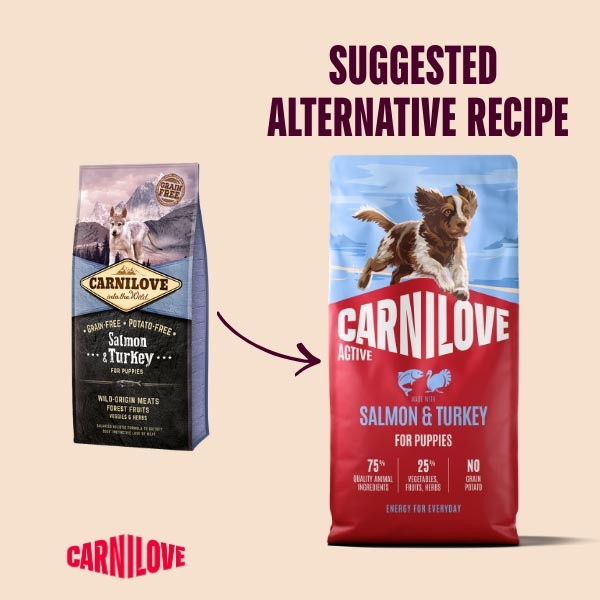 Carnilove Active Salmon & Turkey Puppy 12kg Dry Dog Food 2 Carnilove Active Salmon & Turkey Puppy 12kg Dry Dog Food - Image 2