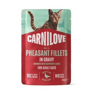 Carnilove Pheasant with Raspberry Leaves 85g Pouch Wet Cat Food