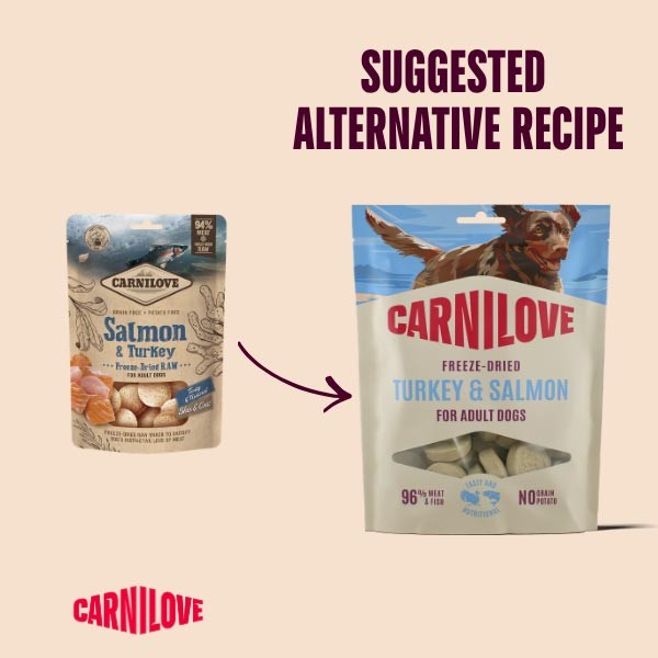 Carnilove Freeze-Dried Turkey & Salmon Dog Treat 60g 2 Carnilove Freeze-Dried Turkey & Salmon Dog Treat 60g - Image 2