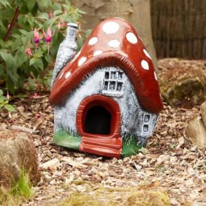 Mushroom House Stone Garden Ornament 36cm