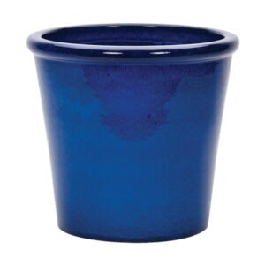 Glazed Saigon Blue Terracotta Cone Planter 26cm