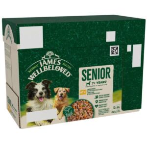 James Wellbeloved Grain Free Senior Lamb & Chicken in Gravy 12 x 90g Wet Dog Food